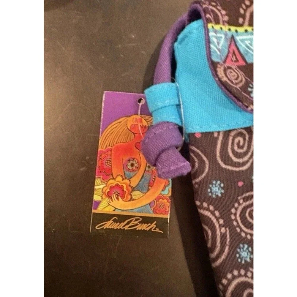 Laurel Burch Shoulder Bag Multicolor Dogs Poodles Canvas Artsy Boho Vtg